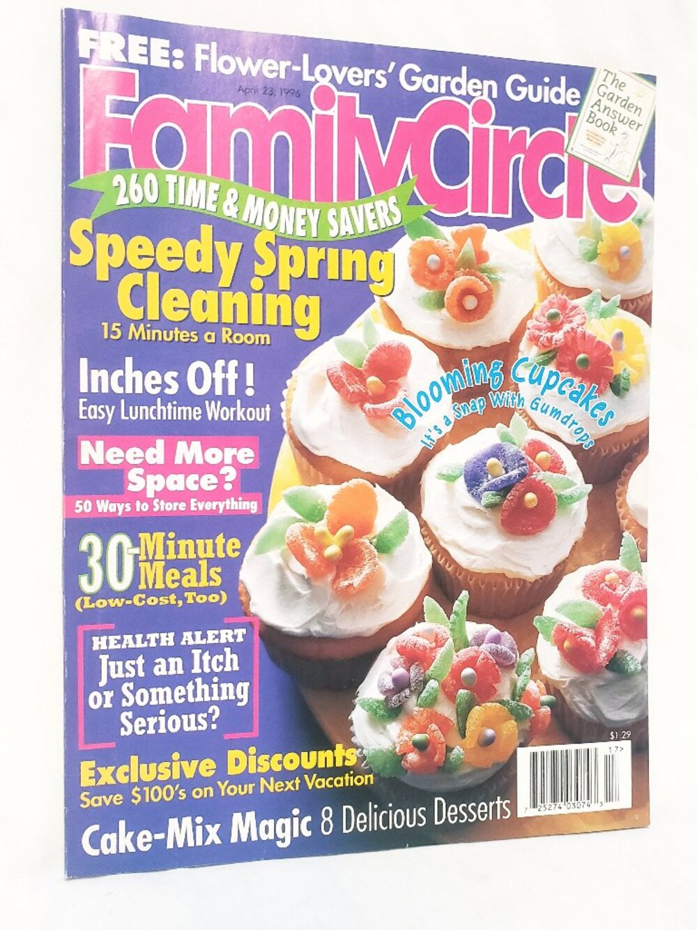 Family Circle Magazine April 1996 Speedy Spring Cleaning Cake Mix Magic Desserts
